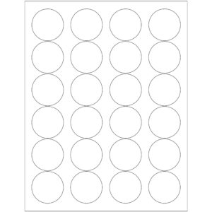 1 2/3" White Circle Laser Labels
