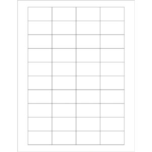 1 3/4 x 1" White Rectangle Laser Labels
