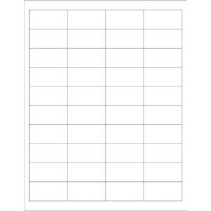 2 x 1" White Rectangle Laser Labels