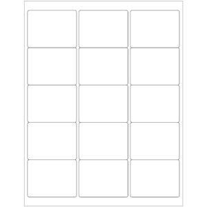2 5/8 x 2" White Rectangle Laser Labels
