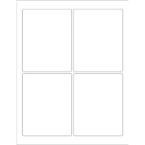 3 3/4 x 4 3/4" White Rectangle Laser Labels