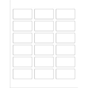 2 3/8 x 1 1/4" White Rectangle Laser Labels