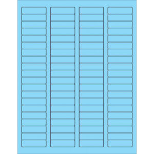 1 3/4 x 1/2" Fluorescent Pastel Blue Rectangle Laser Labels
