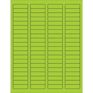 1 3/4 x 1/2" Fluorescent Green Rectangle Laser Labels