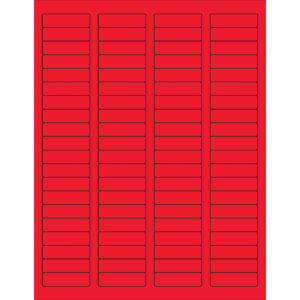 1 3/4 x 1/2" Fluorescent Red Rectangle Laser Labels