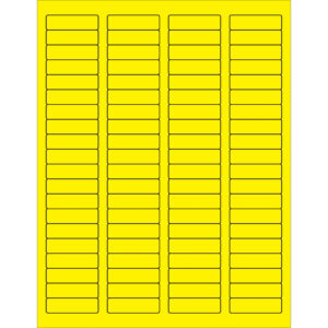 1 3/4 x 1/2" Fluorescent Yellow Rectangle Laser Labels