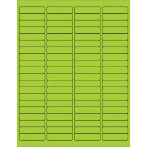 1 15/16 x 1/2" Fluorescent Green Rectangle Laser Labels