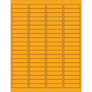 1 15/16 x 1/2" Fluorescent Orange Rectangle Laser Labels