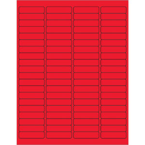 1 15/16 x 1/2" Fluorescent Red Rectangle Laser Labels