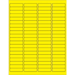 1 15/16 x 1/2" Fluorescent Yellow Rectangle Laser Labels