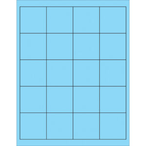 2" x 2" Fluorescent Pastel Blue Rectangle Laser Labels