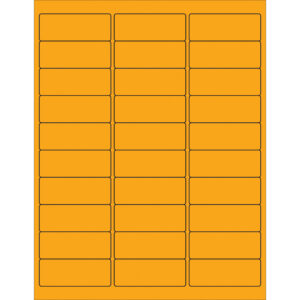 2 5/8 x 1" Fluorescent Orange Rectangle Laser Labels