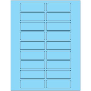3 x 1" Fluorescent Pastel Blue Rectangle Laser Labels