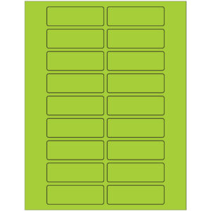 3 x 1" Fluorescent Green Rectangle Laser Labels