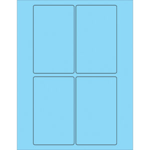 3 x 5" Fluorescent Pastel Blue Rectangle Laser Labels