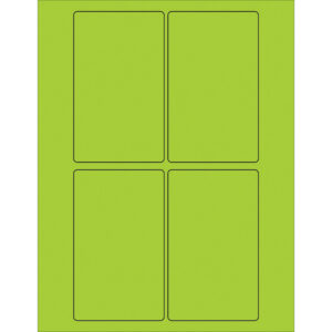 3 x 5" Fluorescent Green Rectangle Laser Labels