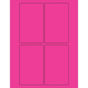 3 x 5" Fluorescent Pink Rectangle Laser Labels