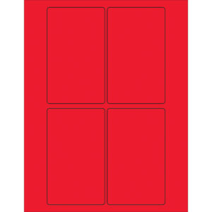 3 x 5" Fluorescent Red Rectangle Laser Labels