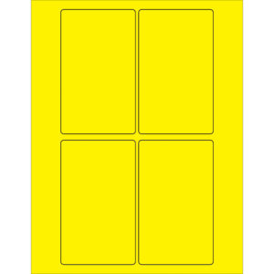 3 x 5" Fluorescent Yellow Rectangle Laser Labels