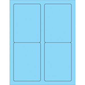 3 1/2 x 5" Fluorescent Pastel Blue Rectangle Laser Labels