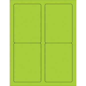 3 1/2 x 5" Green Rectangle Laser Labels
