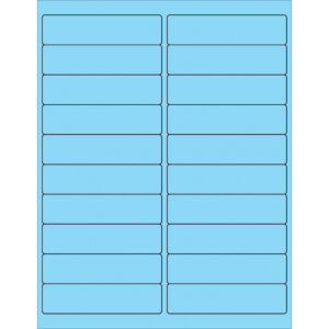 4 x 1" Fluorescent Pastel Blue Rectangle Laser Labels