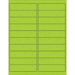4 x 1" Fluorescent Green Rectangle Laser Labels