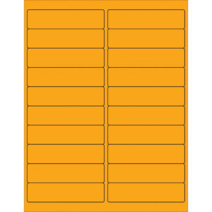 4 x 1" Fluorescent Orange Rectangle Laser Labels