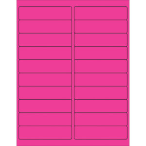 4 x 1" Fluorescent Pink Rectangle Laser Labels