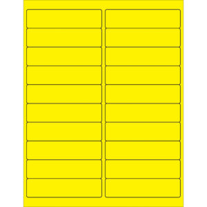 4 x 1" Fluorescent Yellow Rectangle Laser Labels