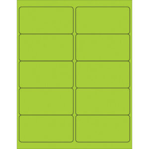 4 x 2" Fluorescent Green Rectangle Laser Labels