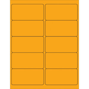 4 x 2" Fluorescent Orange Rectangle Laser Labels