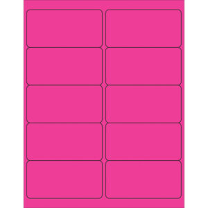 4 x 2" Fluorescent Pink Rectangle Laser Labels