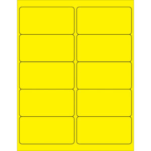 4 x 2" Fluorescent Yellow Rectangle Laser Labels