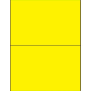 8 1/2 x 5 1/2" Fluorescent Yellow Rectangle Laser Labels
