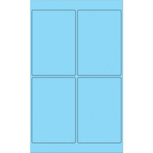 4 x 6" Fluorescent Pastel Blue Rectangle Laser Labels