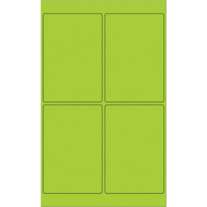 4 x 6" Fluorescent Green Rectangle Laser Labels