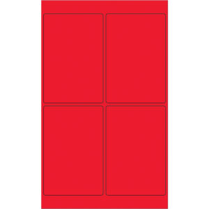 4 x 6" Fluorescent Red Rectangle Laser Labels