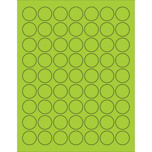 1" Fluorescent Green Circle Laser Labels