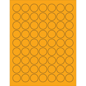 1" Fluorescent Orange Circle Laser Labels