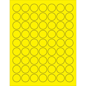 1" Fluorescent Yellow Circle Laser Labels