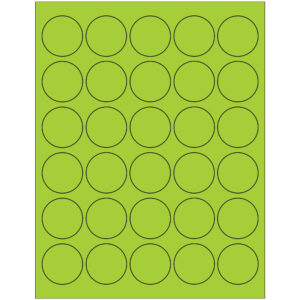 1 1/2" Fluorescent Green Circle Laser Labels