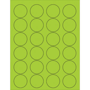 1 5/8" Fluorescent Green Circle Laser Labels