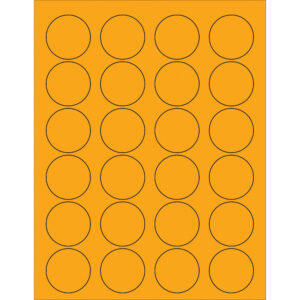 1 5/8" Fluorescent Orange Circle Laser Labels