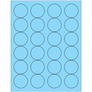 1 2/3" Fluorescent Pastel Blue Circle Laser Labels
