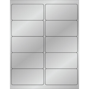 4 x 2" Silver Foil Rectangle Laser Labels