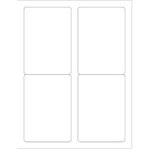 3 1/2 x 5" White Removable Rectangle Laser Labels