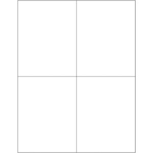 4 1/4 x 5 1/2" White Removable Rectangle Laser Labels