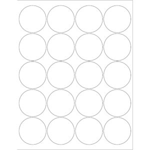 2" Glossy White Circle Laser Labels