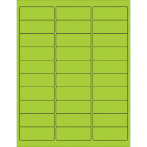 2 5/8 x 1" Fluorescent Green Removable Rectangle Laser Labels